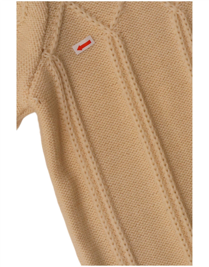 vintage Femme Cardigan Pull UK 12 Moyen Off White Wool