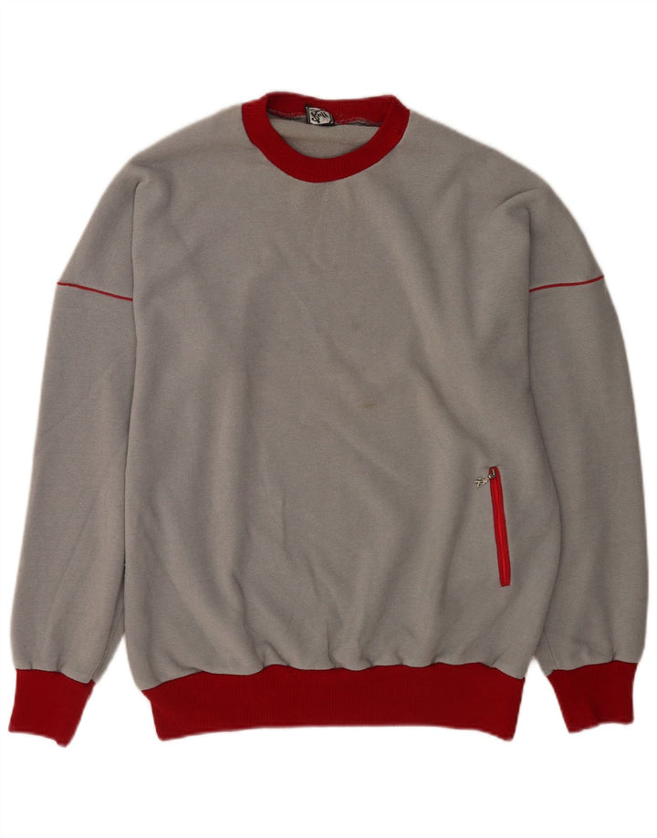 Sweat-shirt vintage pour hommes Jumper IT 54 XL Gris Colourblock