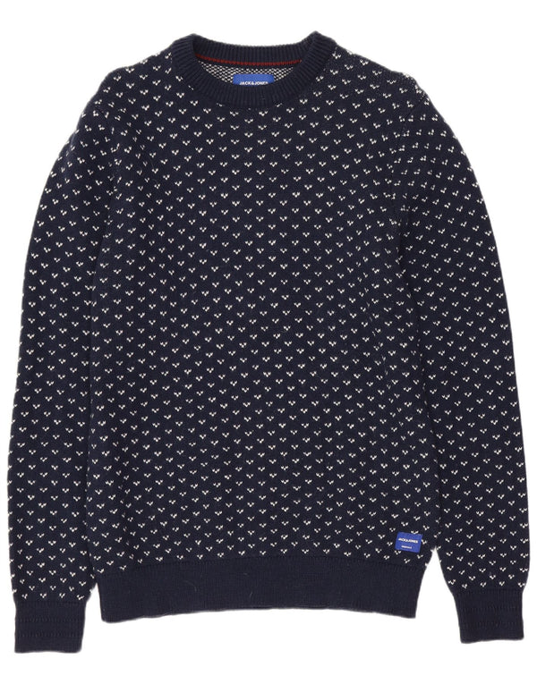 JACK & JONES Pull Col Ras du Cou Homme Bleu Marine Moyen