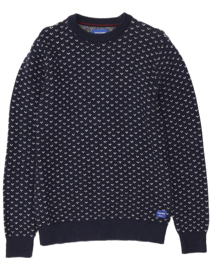 JACK & JONES Pull Col Ras du Cou Homme Bleu Marine Moyen