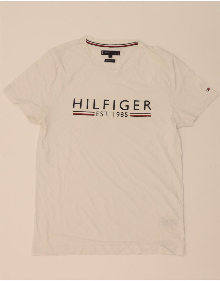 Tommy Hilfiger T-Shirt Graphique Homme Blanc Moyen Coton