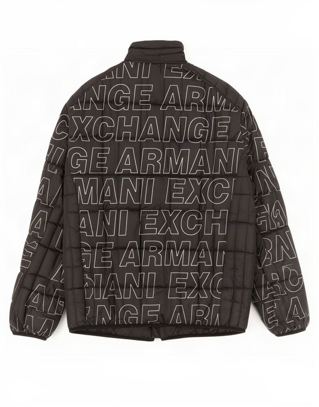 Armani Exchange Veste matelassée graphique pour homme UK 40 Large Noir