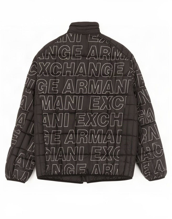 Armani Exchange Veste matelassée graphique pour homme UK 40 Large Noir