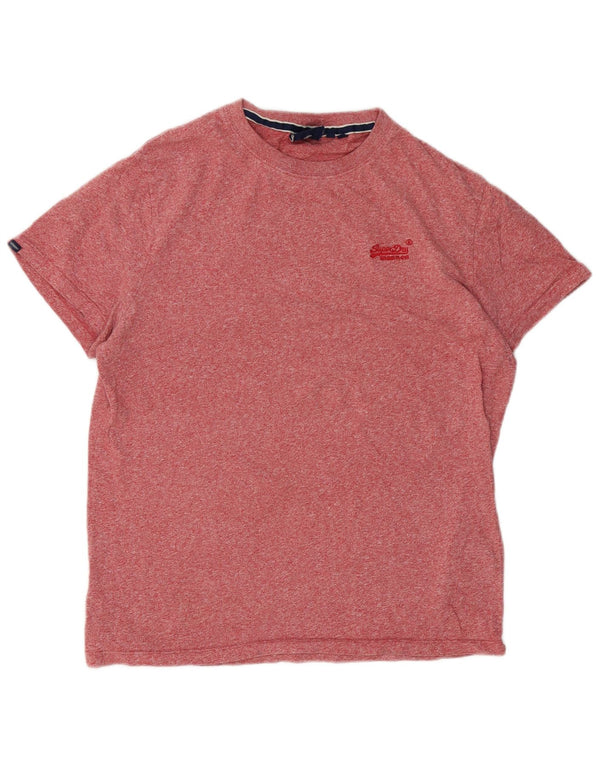 Superdry T-Shirt Top XL Rouge Moucheté Coton Homme