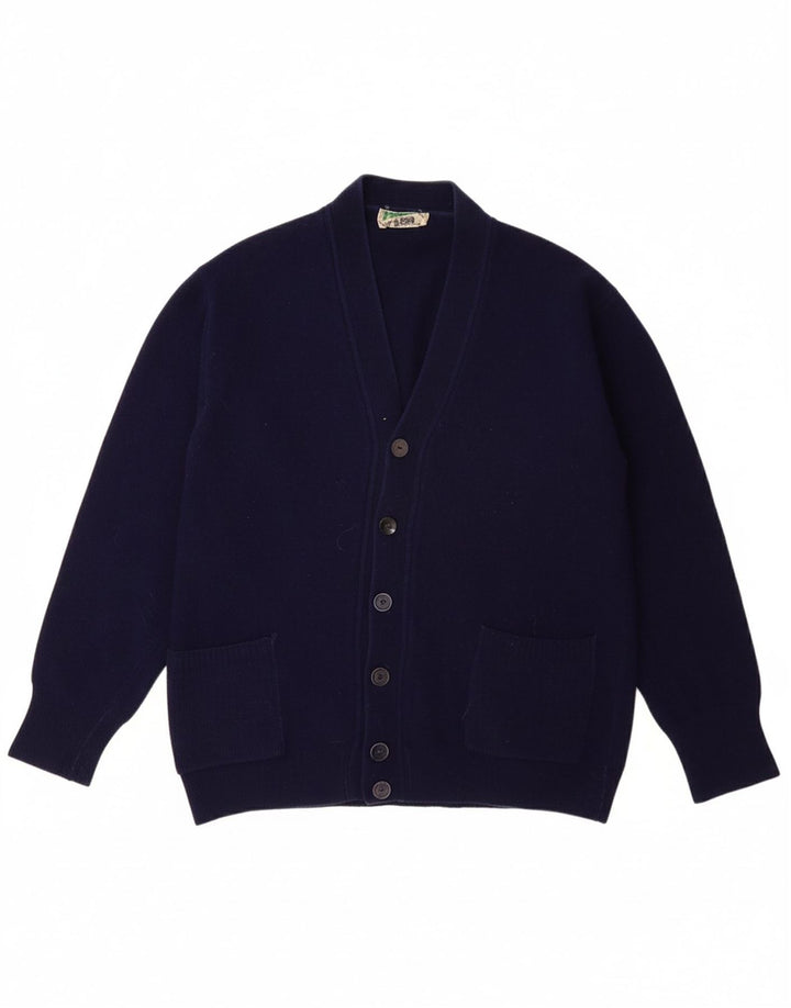 BENETTON Pull Cardigan Garçon 13-14 ans Bleu Marine Laine