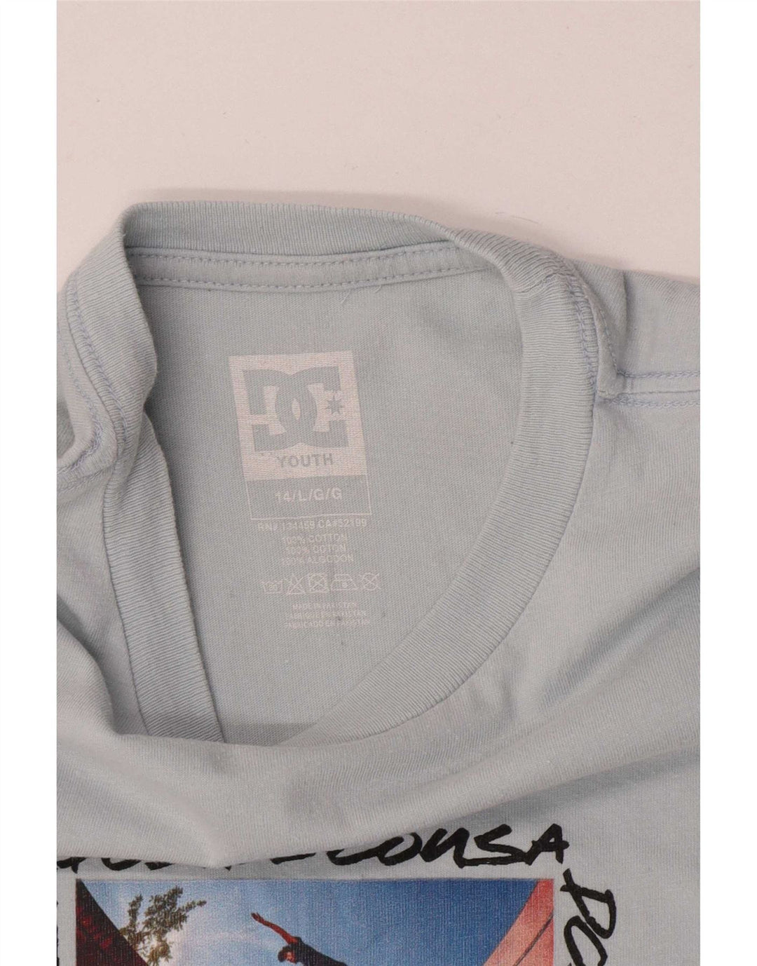 DC Boys Graphic T-Shirt Top 13-14 ans Grand Gris Coton