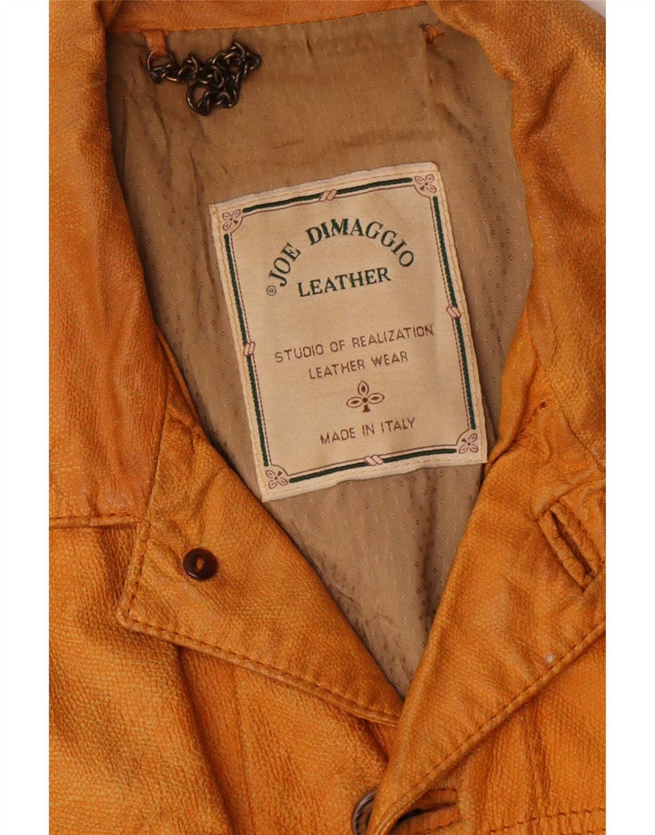 veste en cuir homme vintage IT 52 XL Jaune