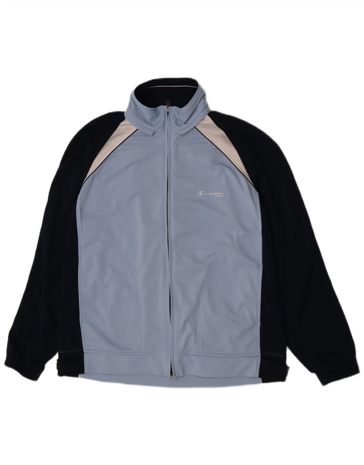 Champion Veste de survêtement pour homme Large Bleu Colorblock Polyester