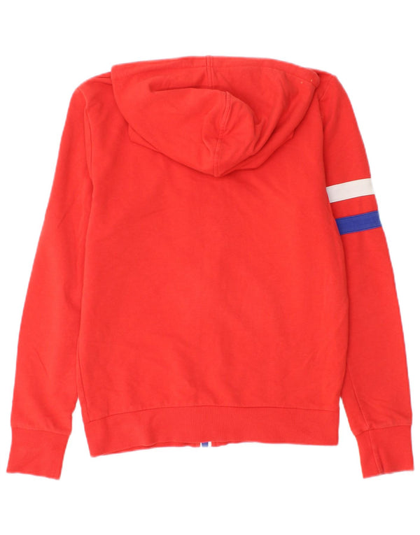 U.S. Polo Assn. Pull à capuche zippé graphique pour femme UK 12 coton rouge moyen