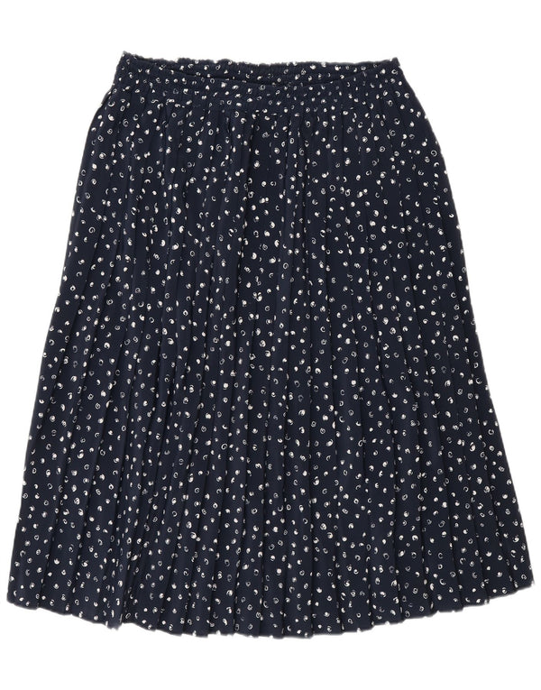 vintage Femmes Plissée A-Line Jupe W32 Grand Bleu Marine Repéré