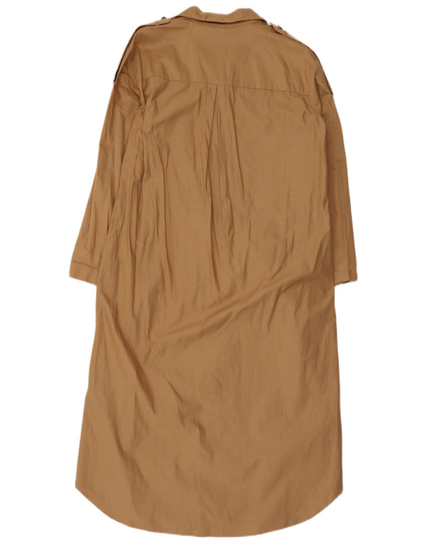 Zara Femme Trafaluc Robe Chemise Militaire UK 14 Coton Beige Moyen