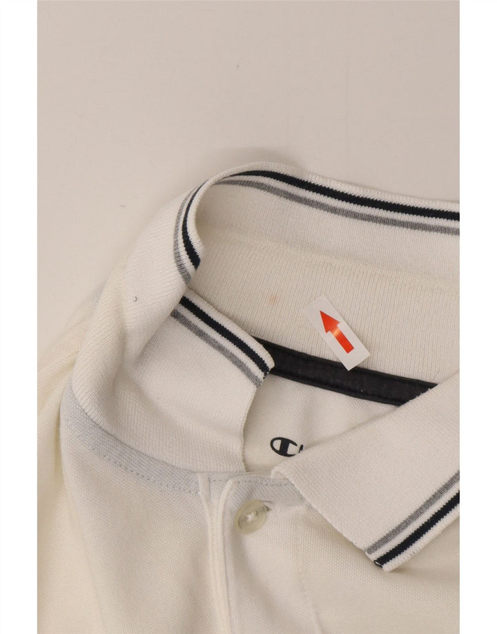 CHAMPION Polo Easy Fit Homme Grand Blanc Coton