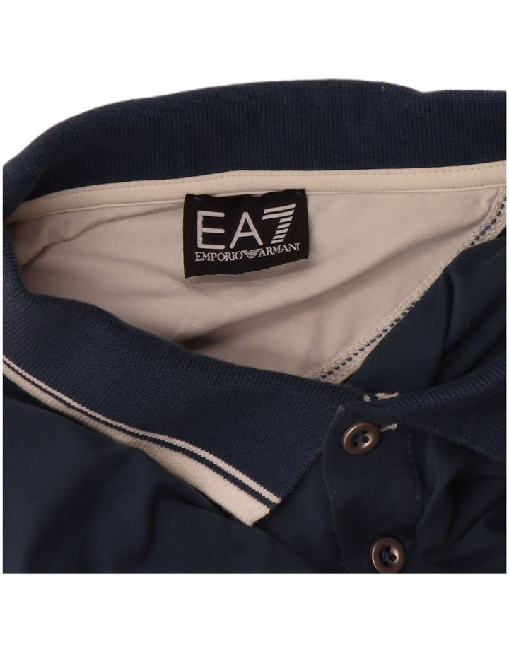 EMPORIO ARMANI Polo Homme 3XL Bleu Colorblock Coton
