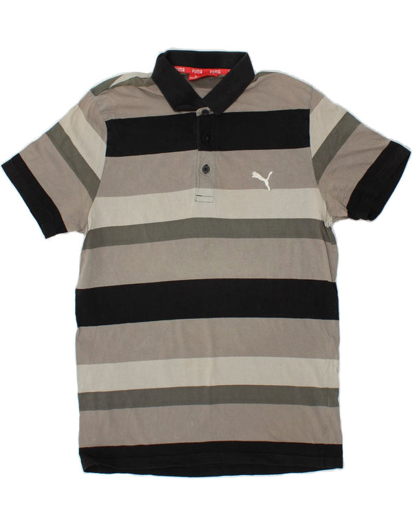PUMA Polo Homme Gris Moyen Rayé