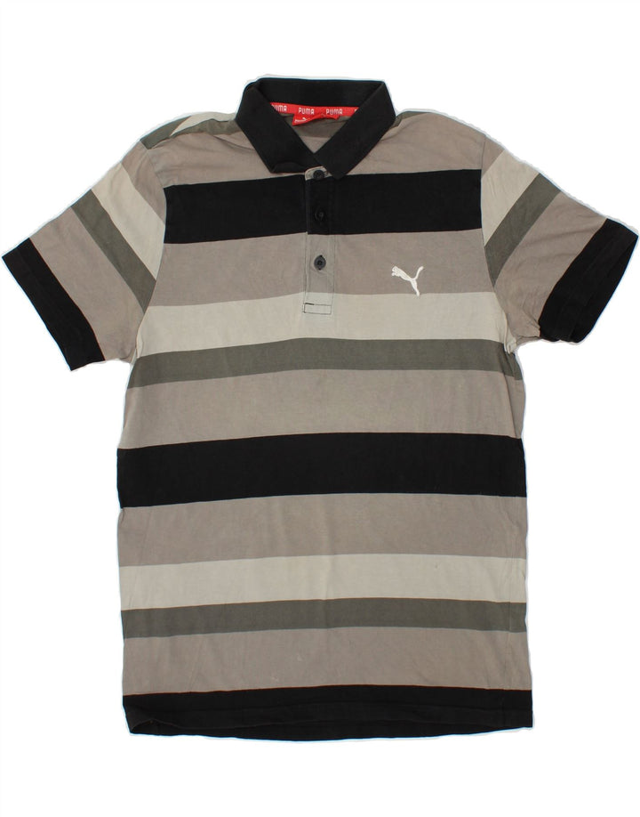 PUMA Polo Homme Gris Moyen Rayé
