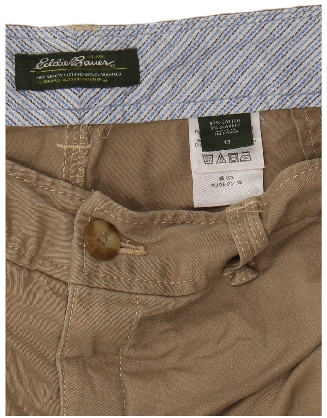 EDDIE BAUER Bermuda Homme US 12 Large W34 Coton Beige