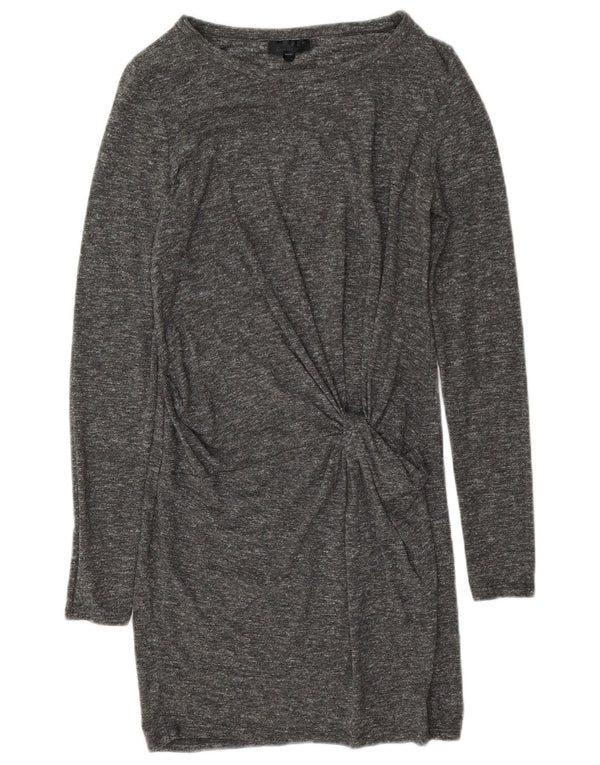 Topshop Robe fourreau à manches longues pour femme UK 8 Petit gris moucheté