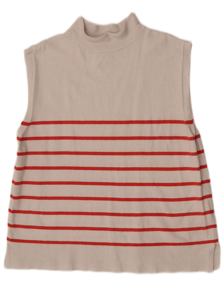 Marks & Spencer Débardeur pour femme UK 44 Viscose rayée beige moyen