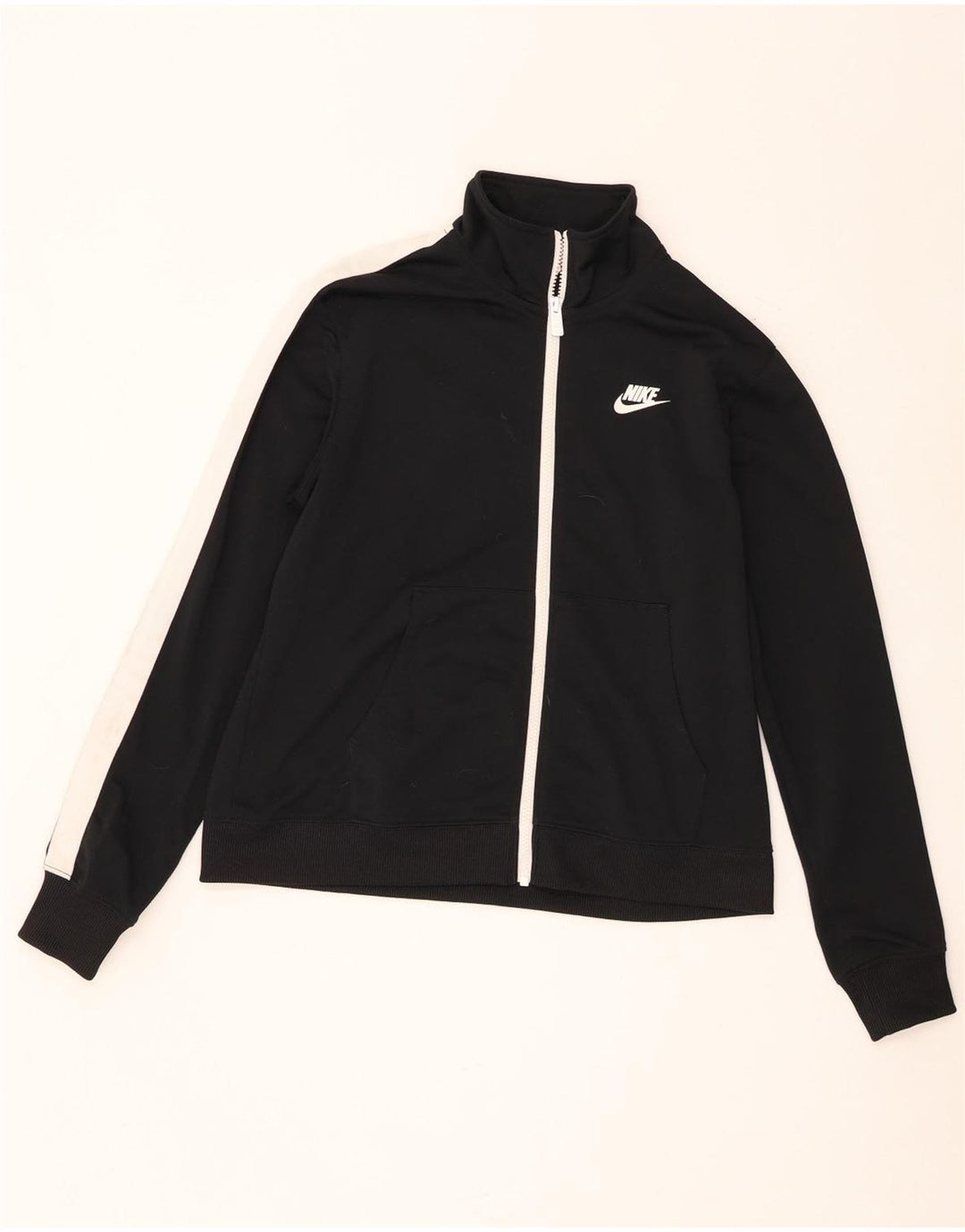 Veste de survêtement Nike pour femme UK 14 Polyester color block noir moyen