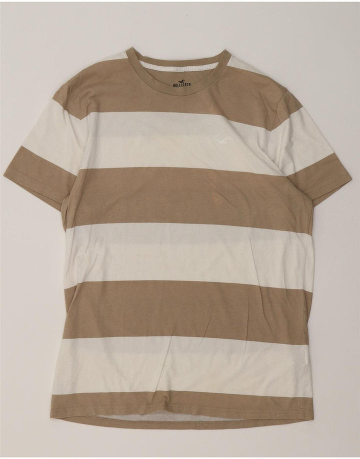 Hollister T-Shirt Homme Marron Moyen Rayé Coton
