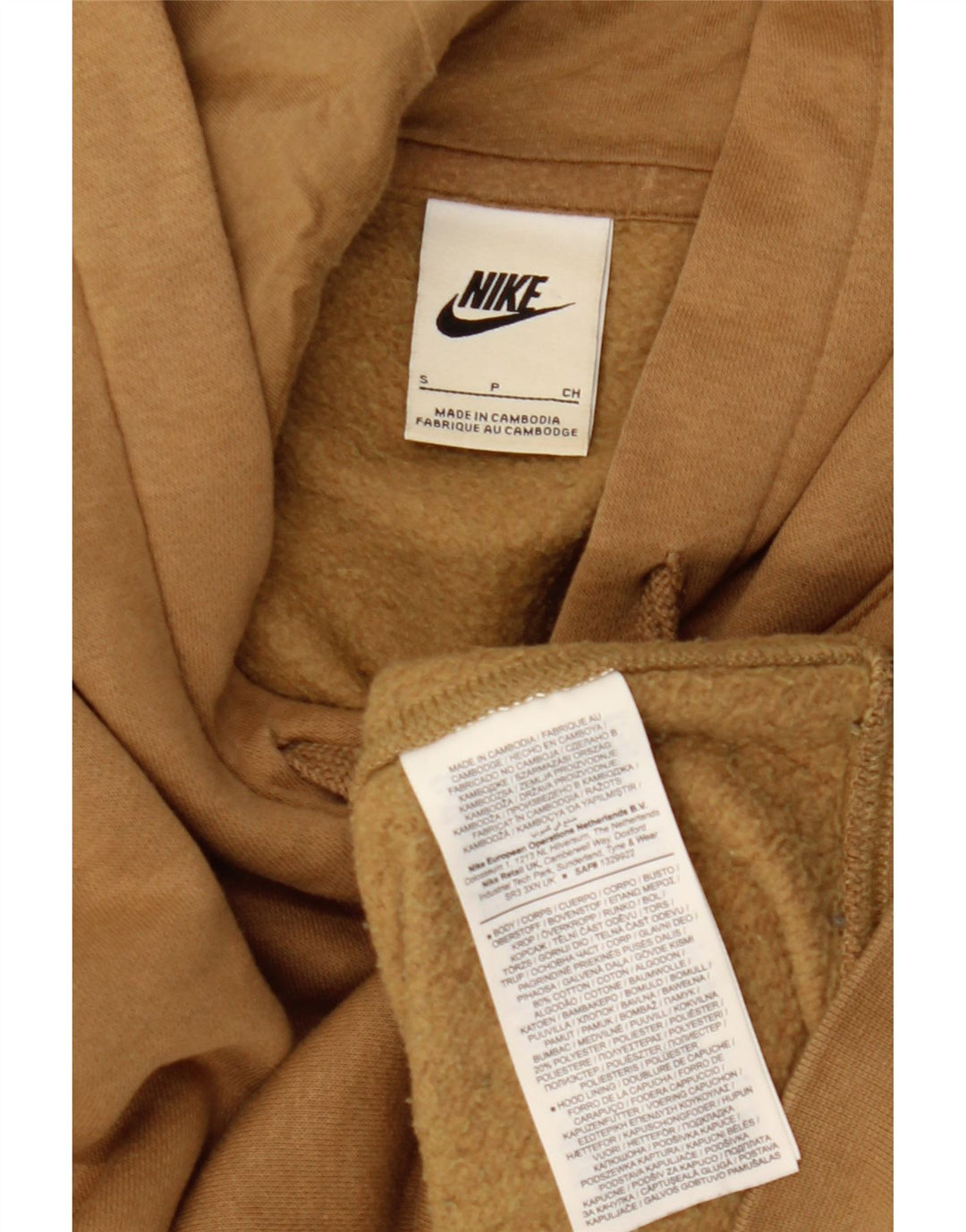 Nike Pull à capuche pour homme Petit coton beige