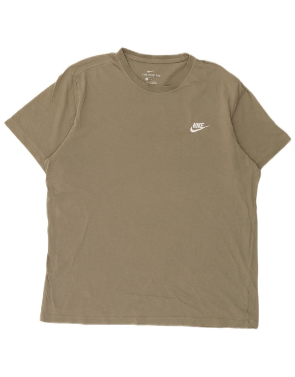 Nike T-shirt pour homme en coton kaki Taille L