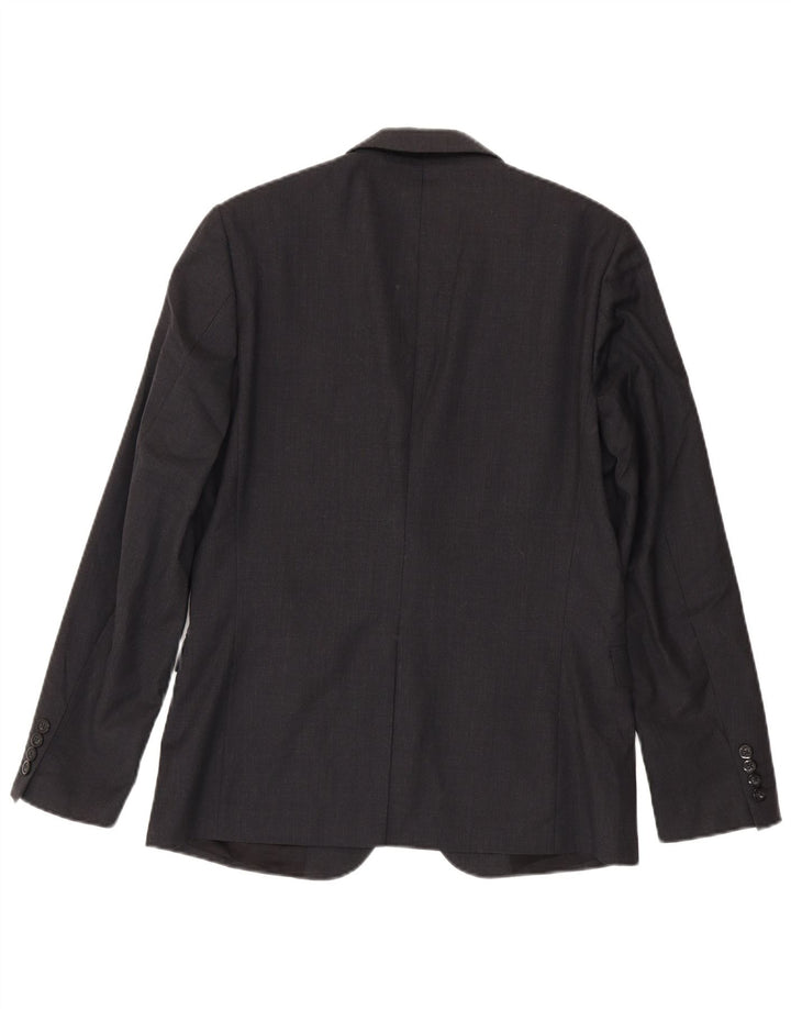 Dkny Veste Blazer 2 Boutons Homme UK 40 Grande Laine Grise