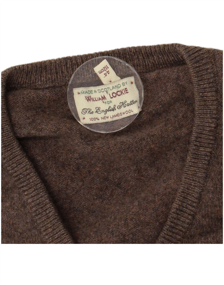 William Lockie Pull Col V Homme Marron Moyen Laine d'Agneau