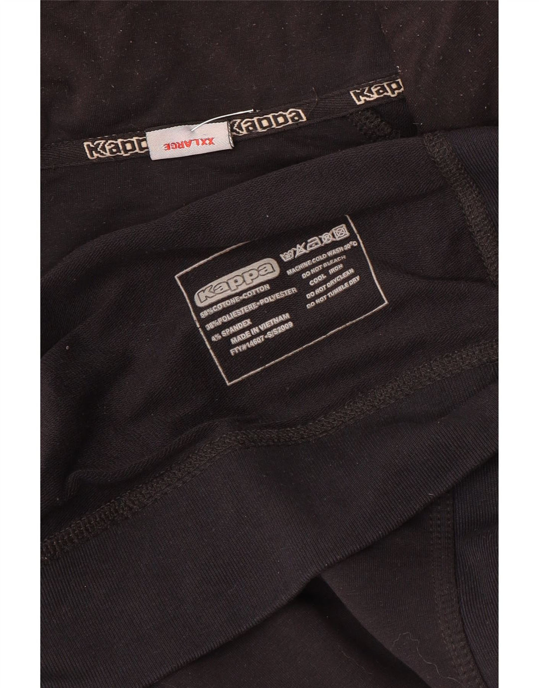 Kappa Veste de survêtement pour homme 2XL en coton noir