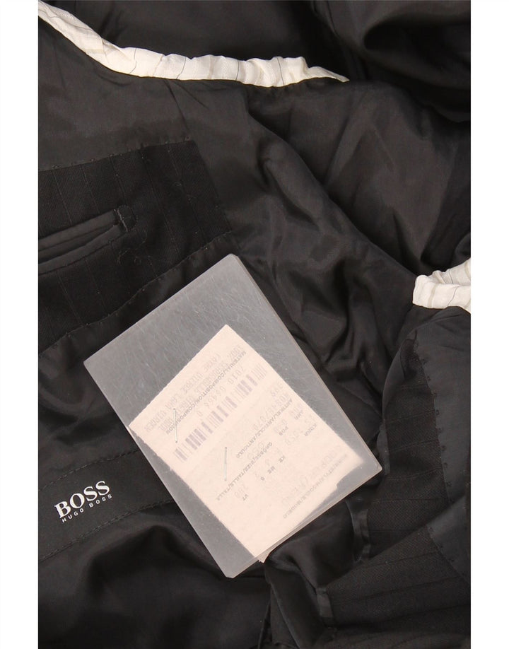 HUGO BOSS Veste Blazer 2 Boutons Homme EU 50 Grande Rayure Noire