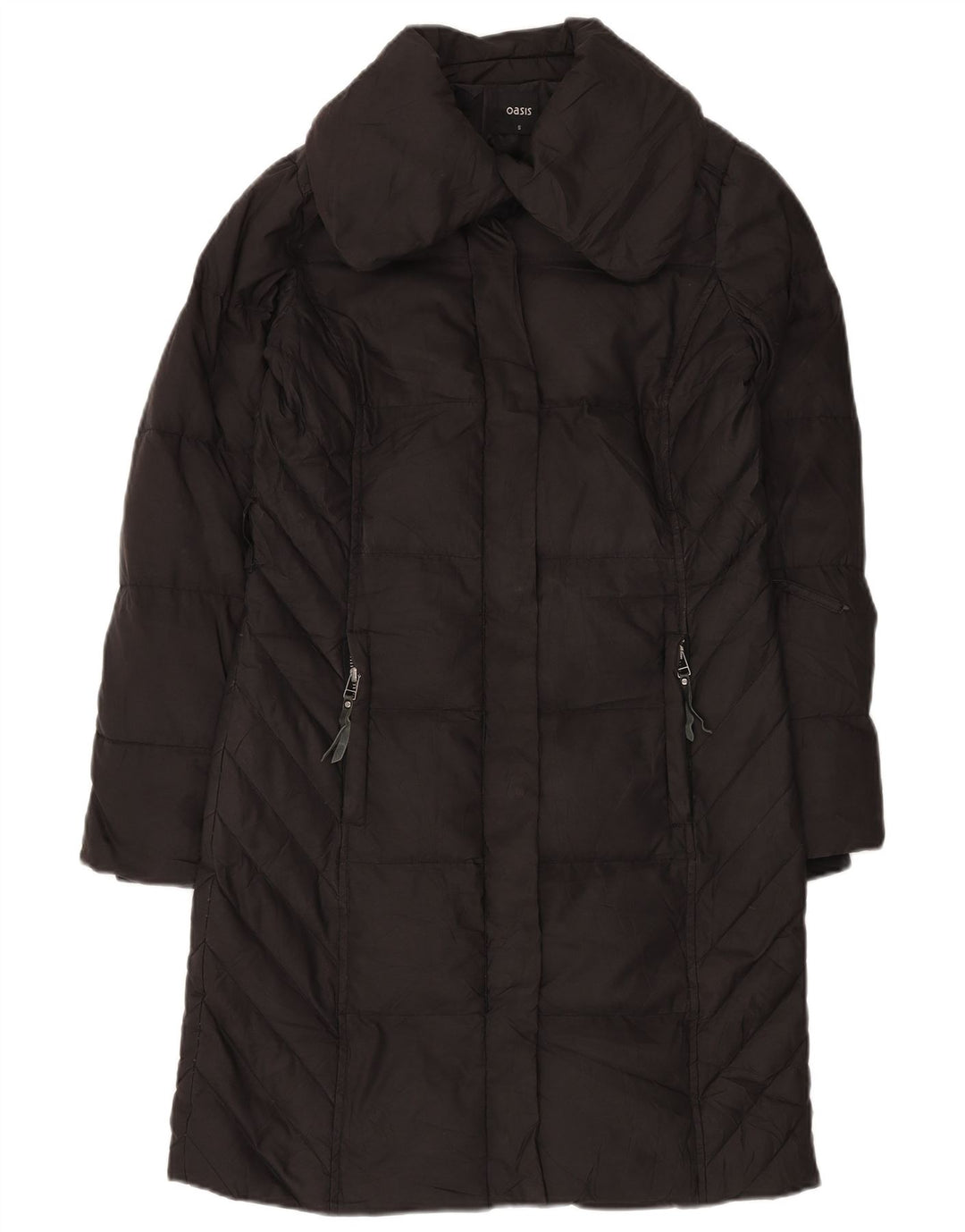 OASIS Manteau rembourré surdimensionné pour femme UK 10 Petit Noir Polyester