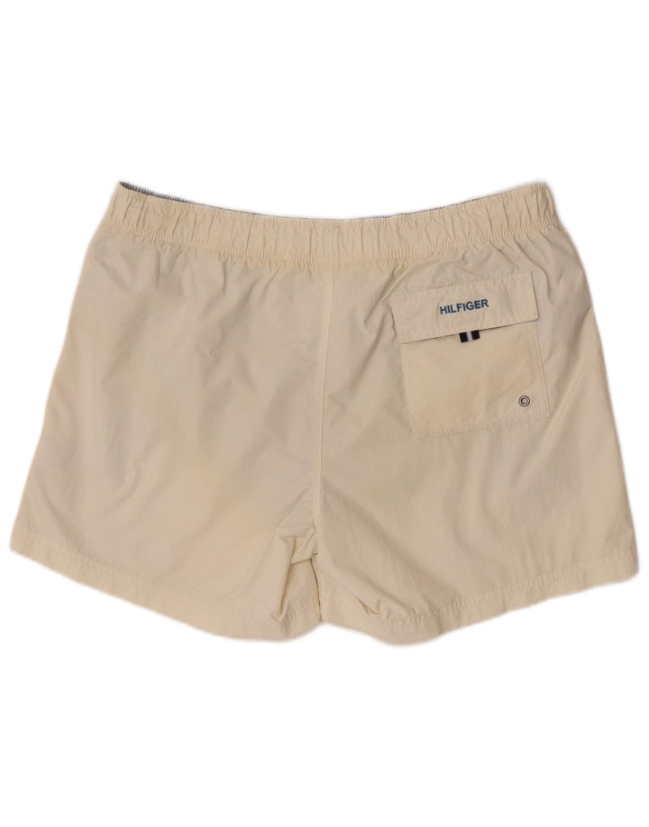 Tommy Hilfiger Short de bain pour homme Large en polyester color block blanc cassé