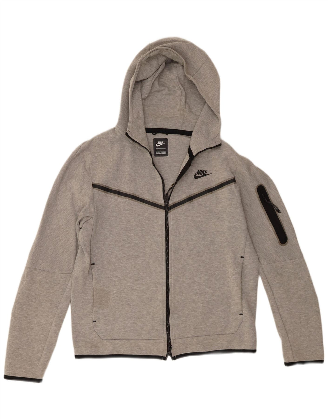 Nike Sweat à capuche zippé en coton moucheté gris moyen pour homme
