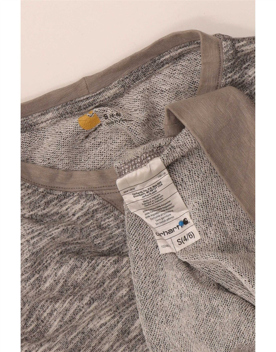 Carhartt Sweat-shirt pour femme US 4/6 Petit gris chiné en coton