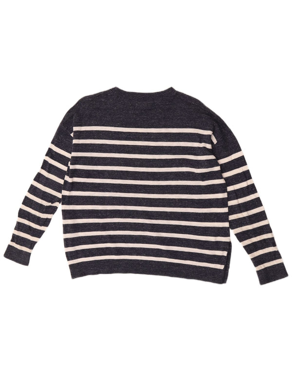 Fat Face Pull col bateau pour femme UK 12 Bleu marine moyen rayé