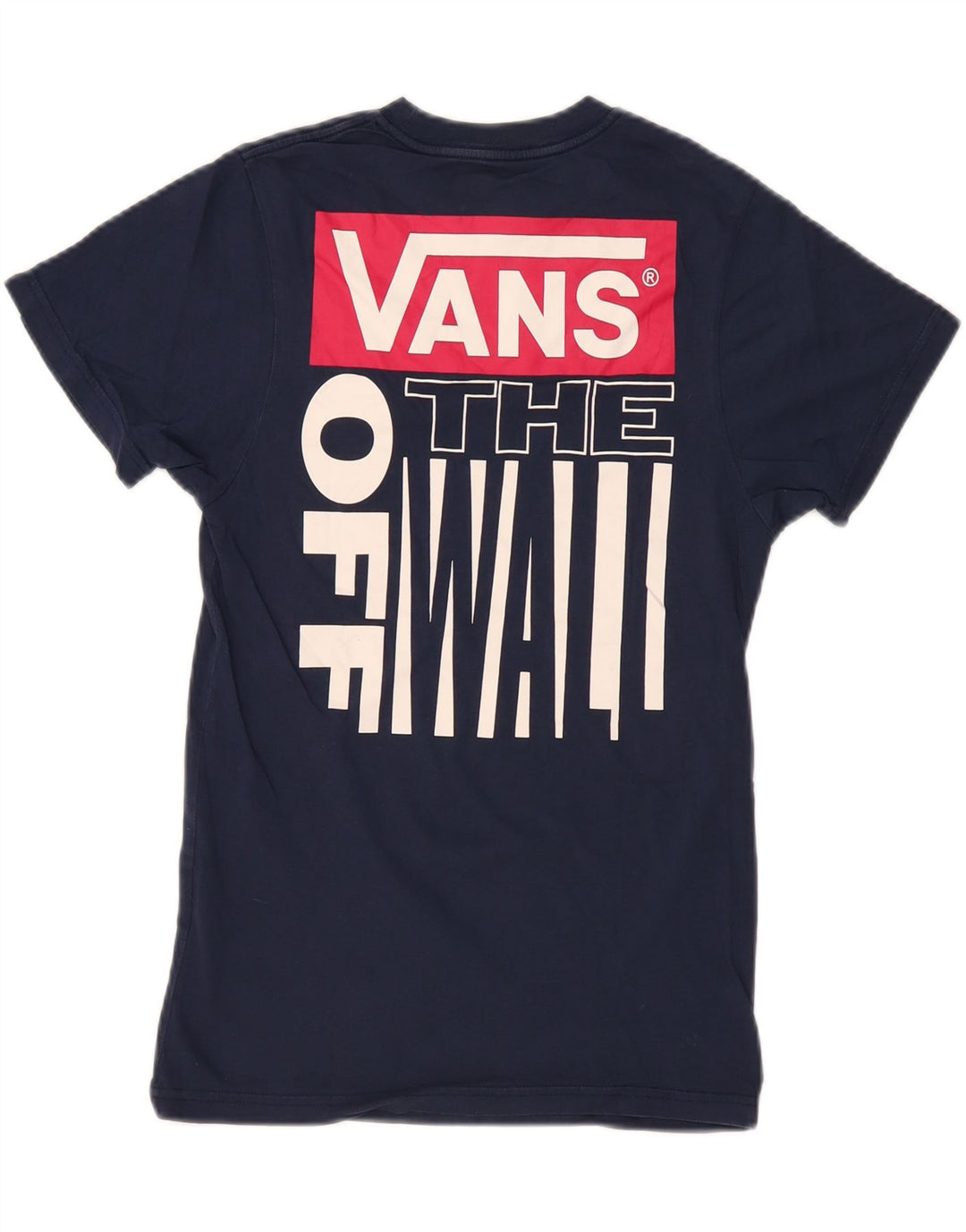VANS Hommes Slim Fit Graphic T-Shirt Top XS Bleu Marine Coton