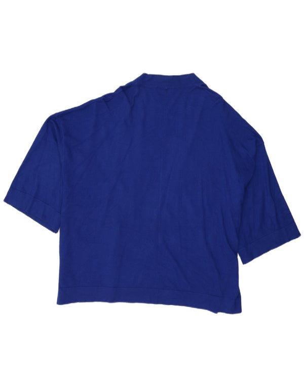 Zara Cardigan ouvert surdimensionné à manches 3/4 pour femme UK 14 Large Bleu