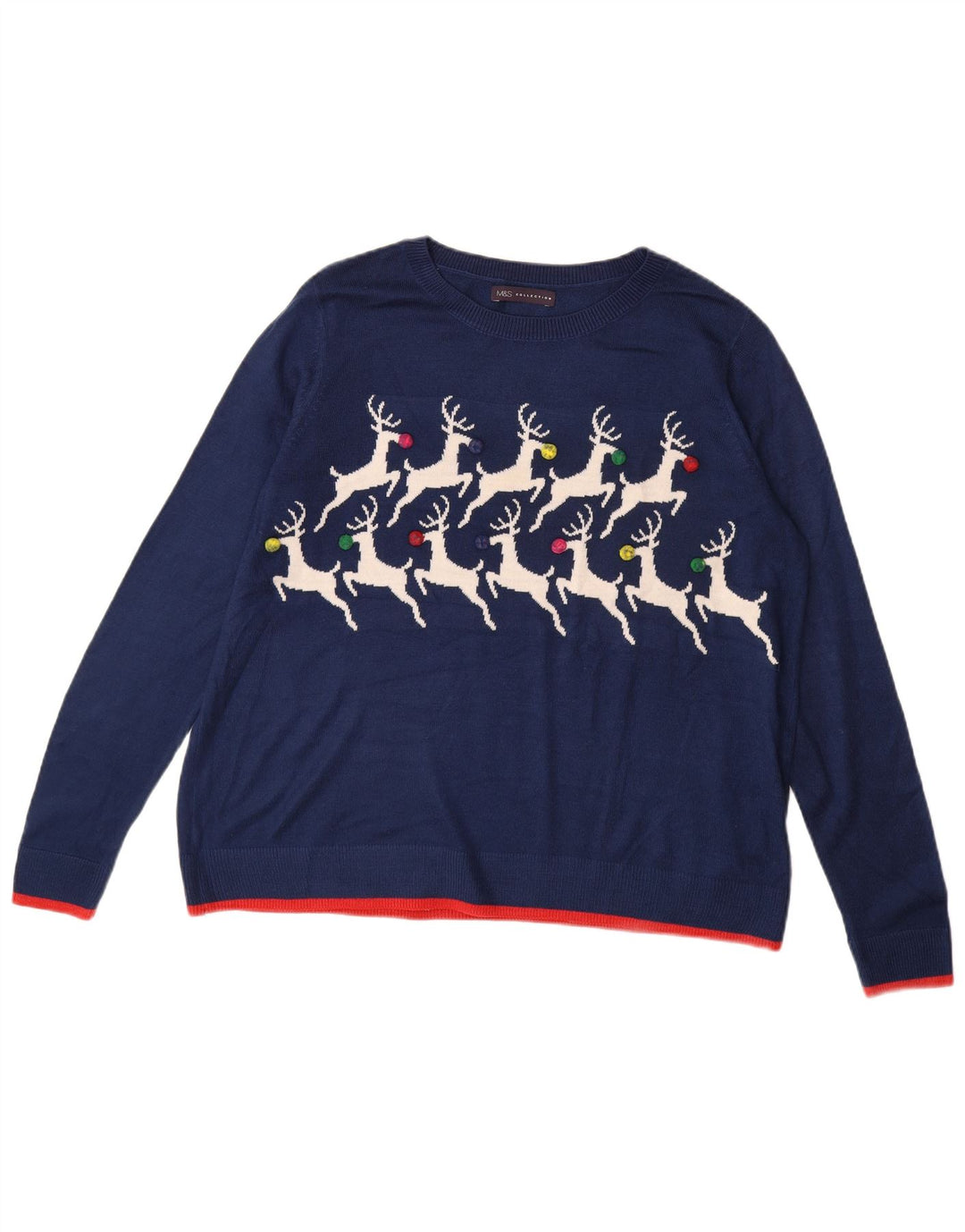 MARKS & SPENCER Pull col bateau pour femme UK 16 Large Bleu marine