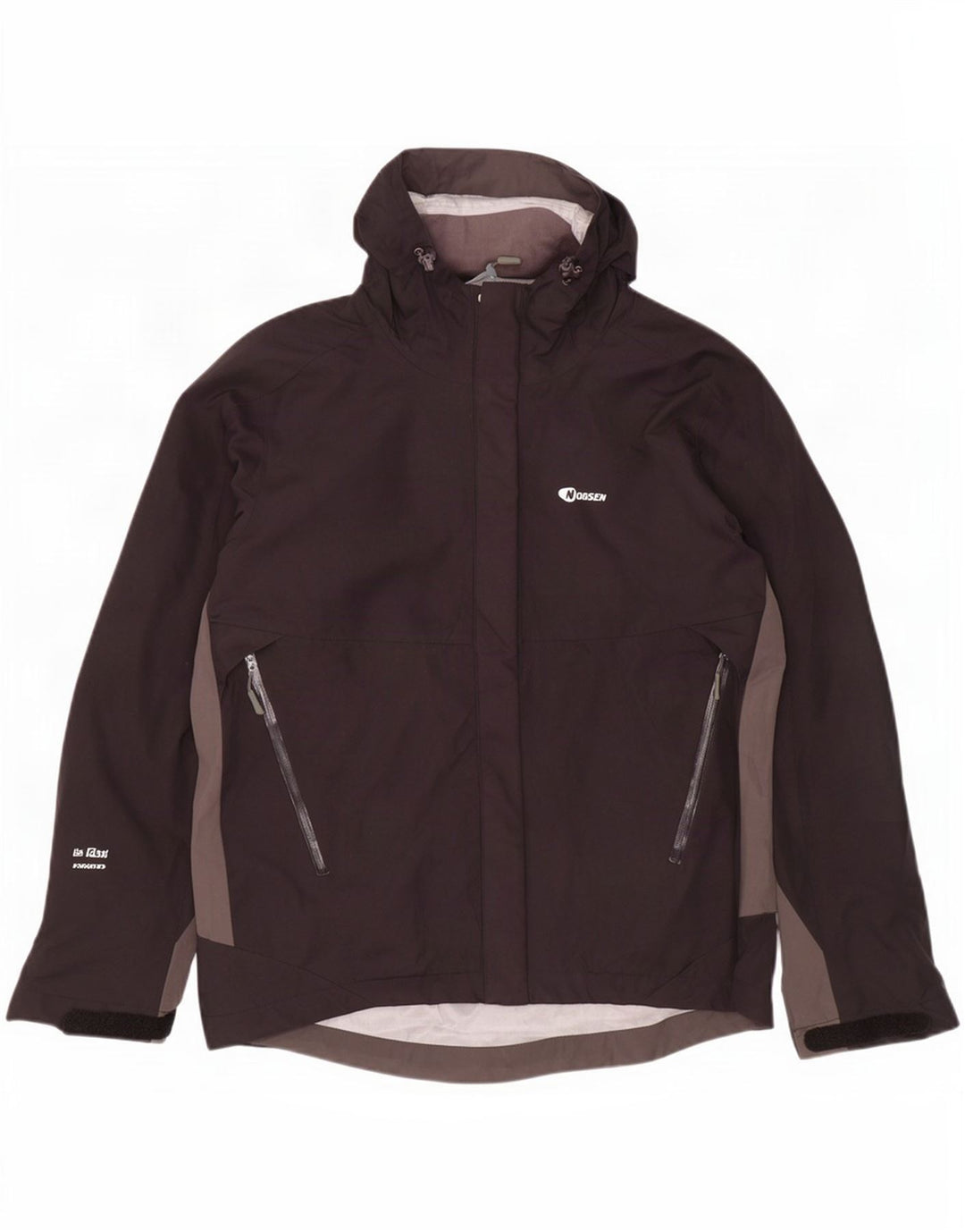 Nordsen Veste de pluie à capuche pour homme UK 38 Medium Noir Colorblock Nylon
