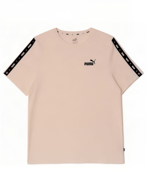 Puma Mens Graphic T-Shirt Top 3XL White Colourblock Cotton