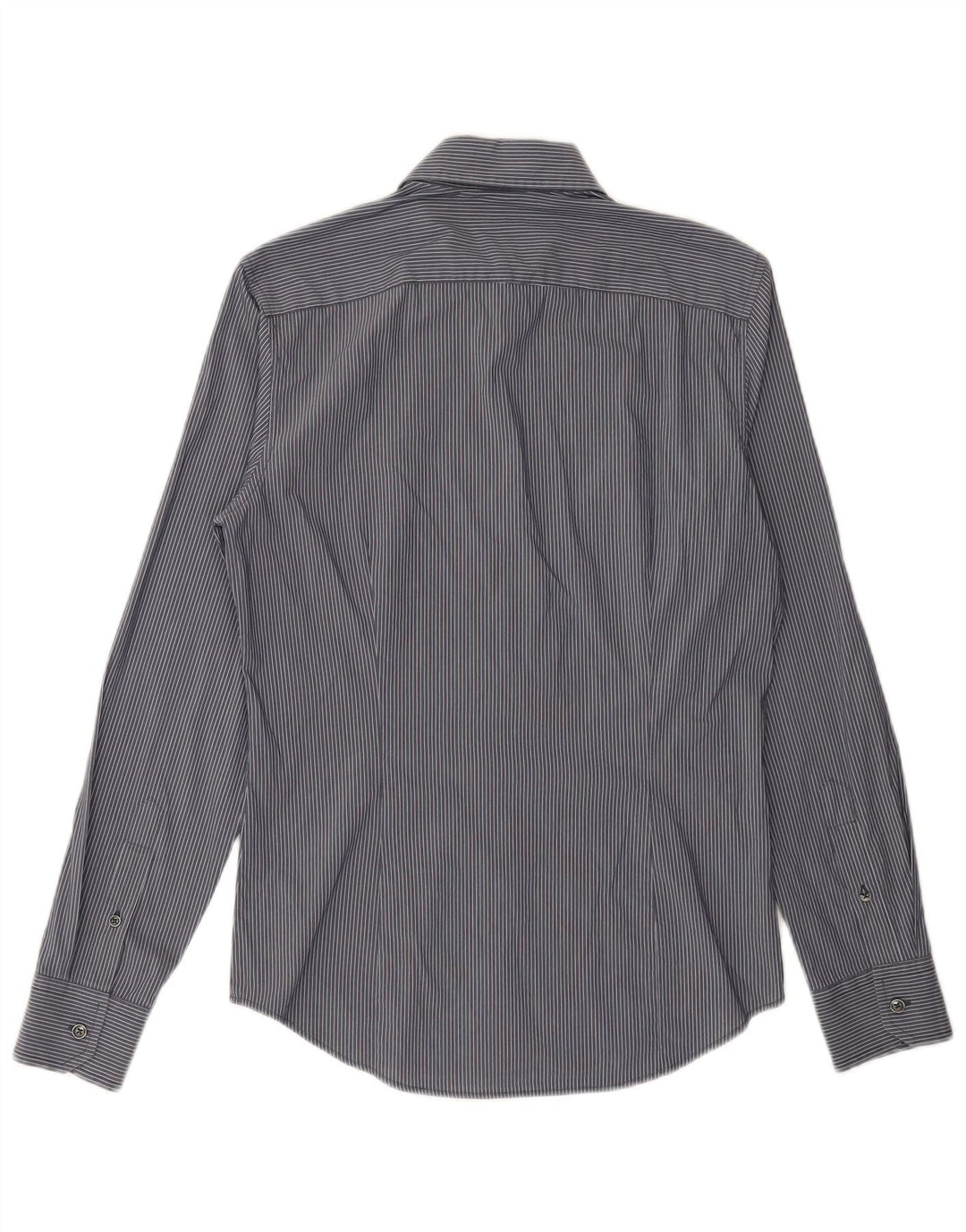 BENETTON Mens Shirt Small Navy Blue Pinstripe
