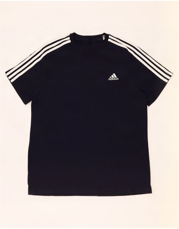 Adidas T-Shirt Homme Haut Large Bleu Marine Coton