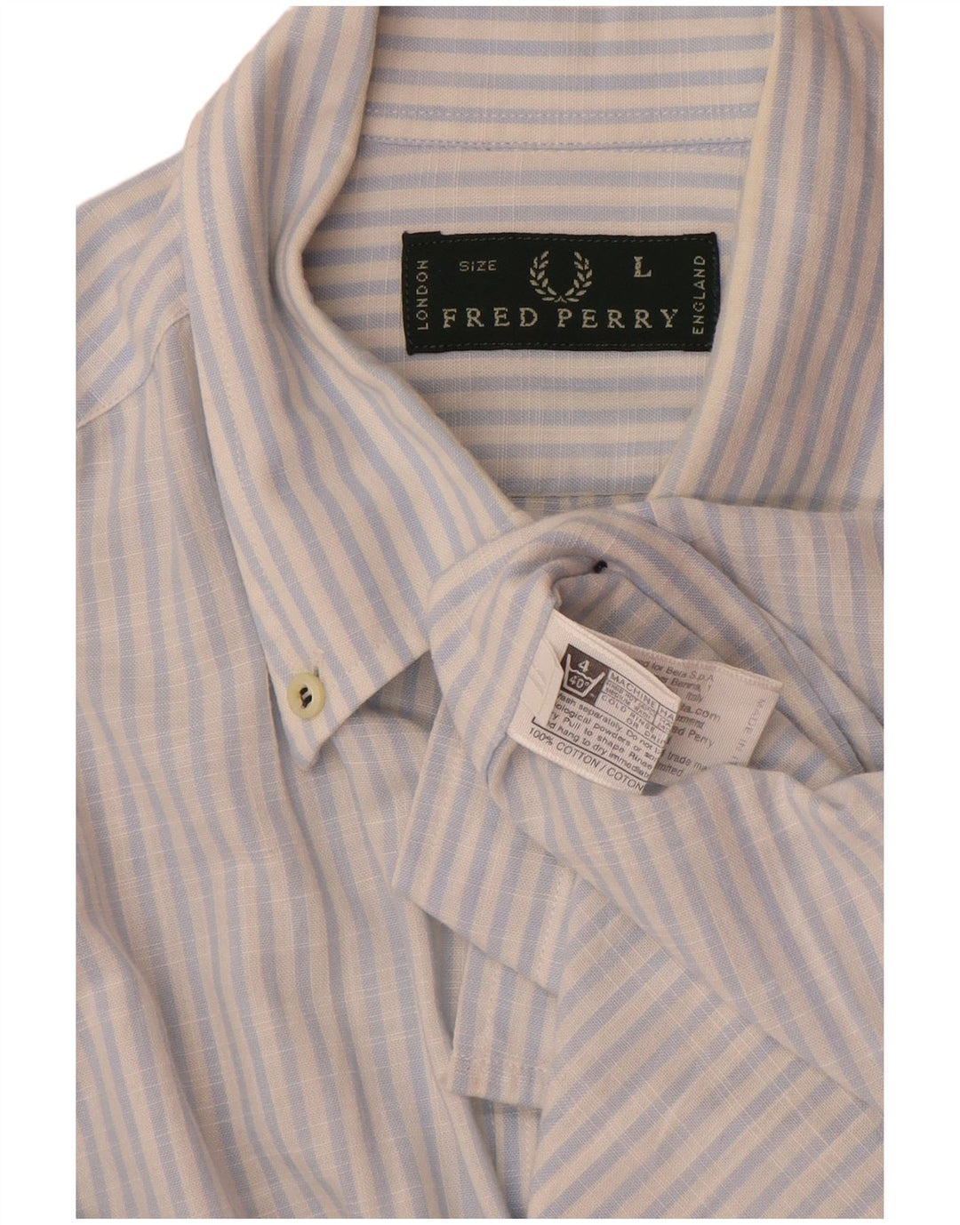 Fred Perry Chemise homme grand coton à fines rayures bleues