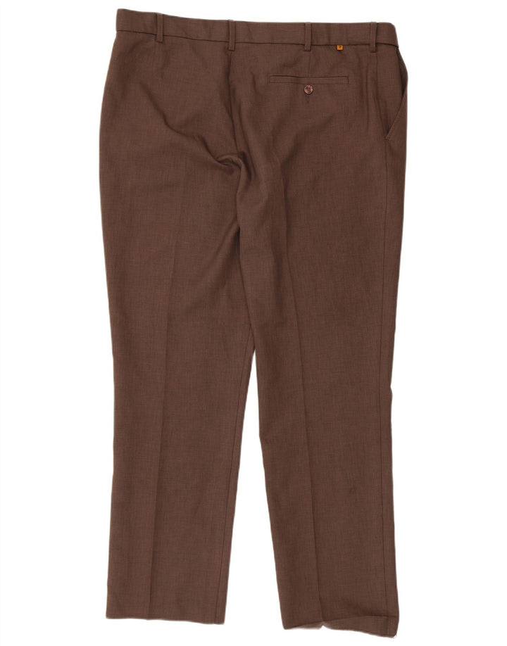 Farah Pantalon Chino Droit Homme W40 L31 Marron Polyester