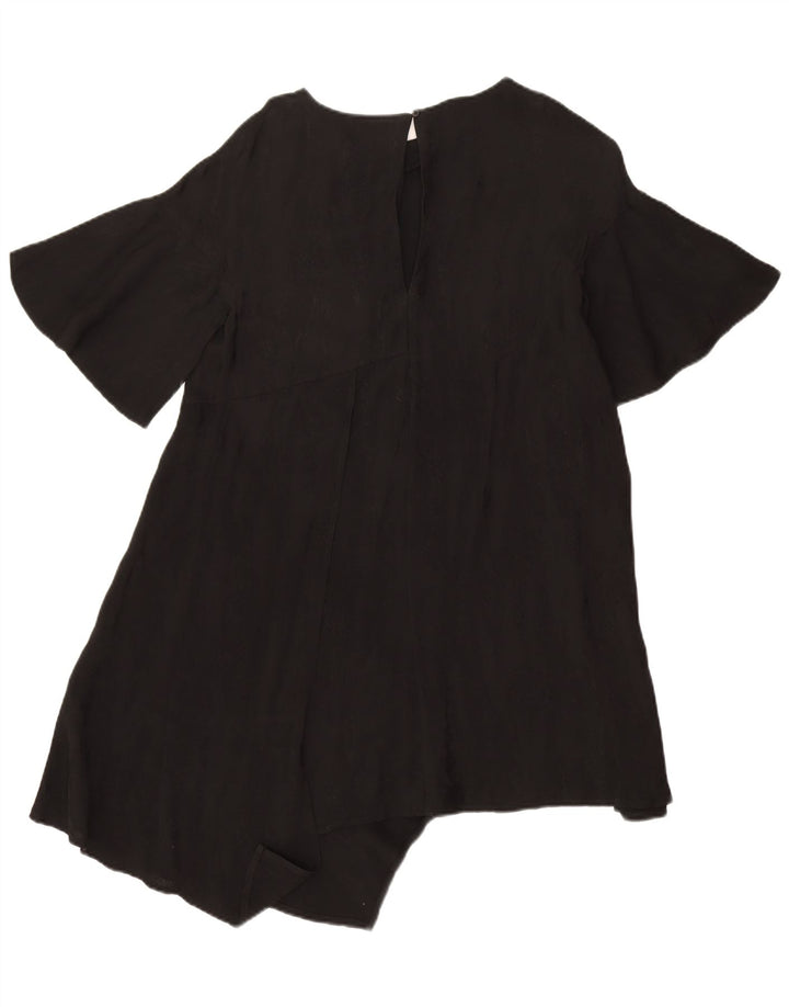 French Connection Robe asymétrique pour femme UK 10 Small Noir Viscose