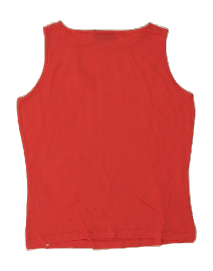 SERGIO TACCHINI Womens Oversized Vest Top UK 10 Small Red Cotton Vintage Sergio Tacchini and Second-Hand Sergio Tacchini from Messina Hembry 