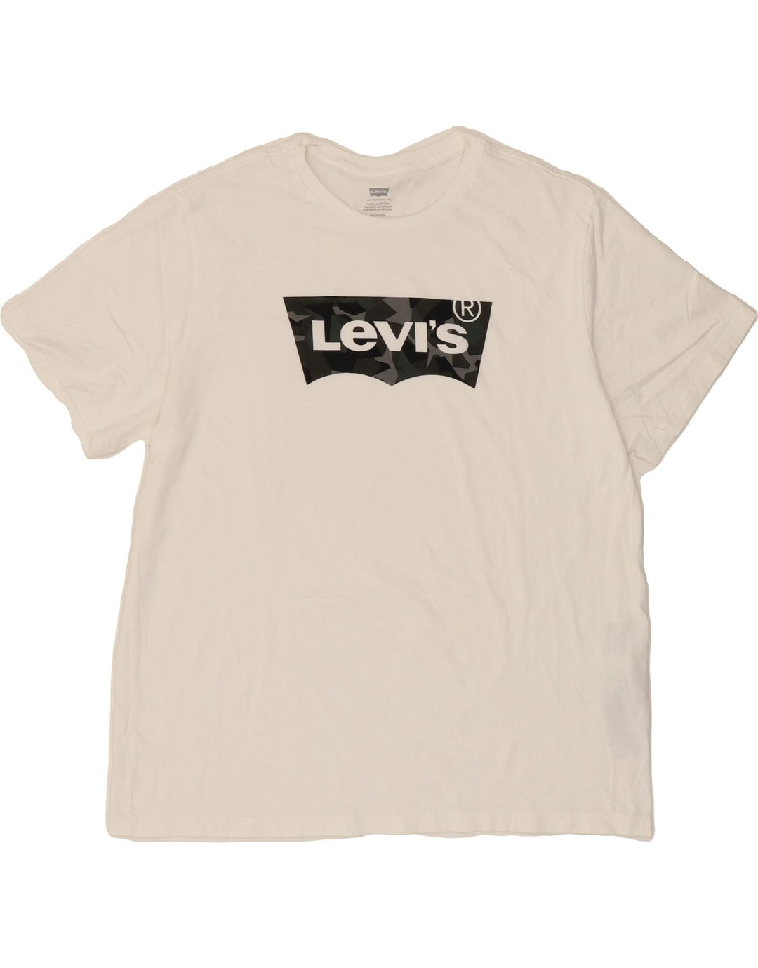 LEVI'S Mens Graphic T-Shirt Top XL White Cotton Vintage Levi's and Second-Hand Levi's from Messina Hembry 