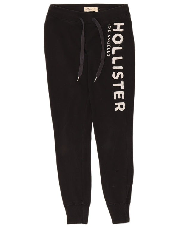 Hollister Pantalon de survêtement graphique pour femme Joggers UK 6 XS Coton noir