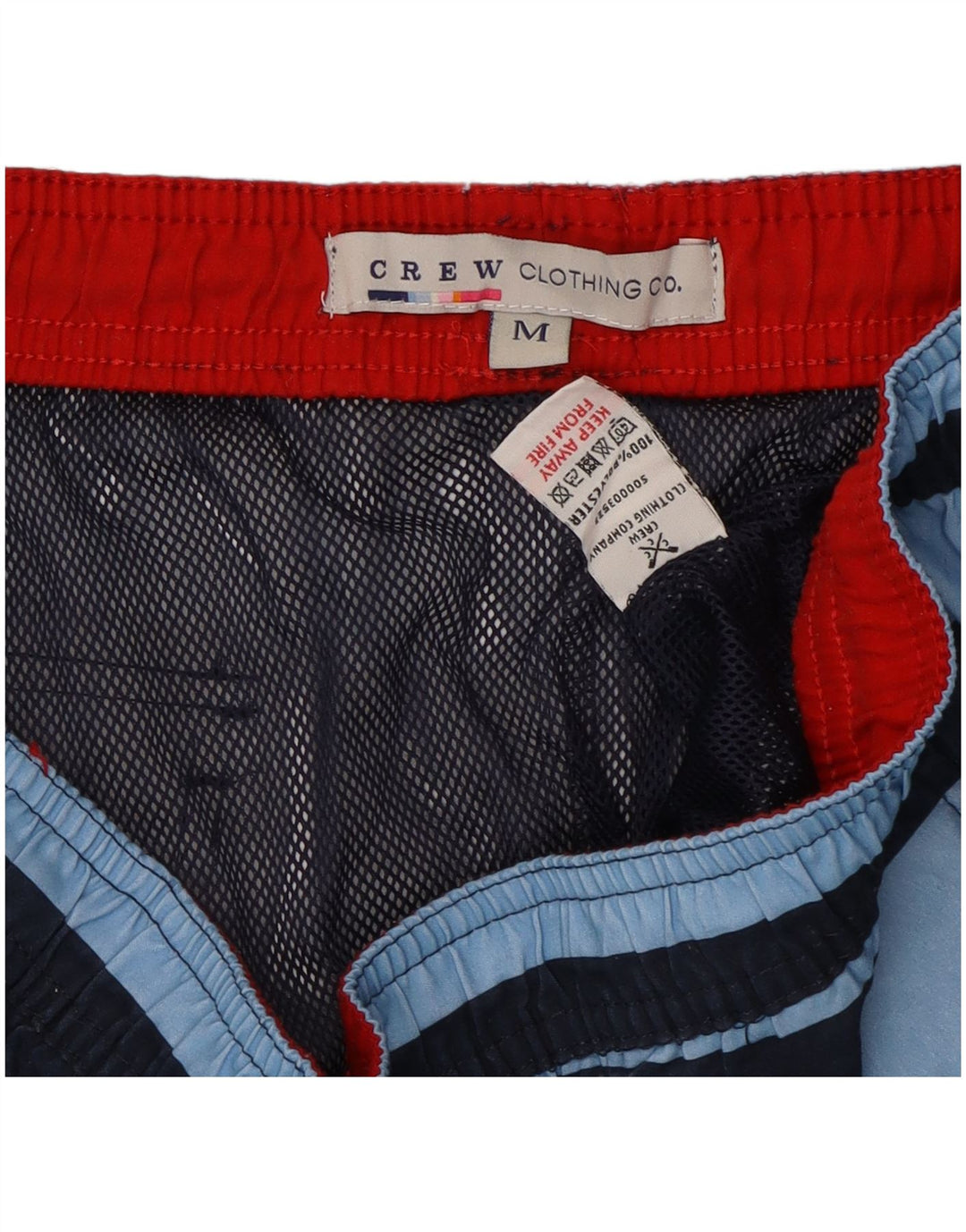 CREW CLOTHING Short de Bain Homme Bleu Moyen Rayé Polyester