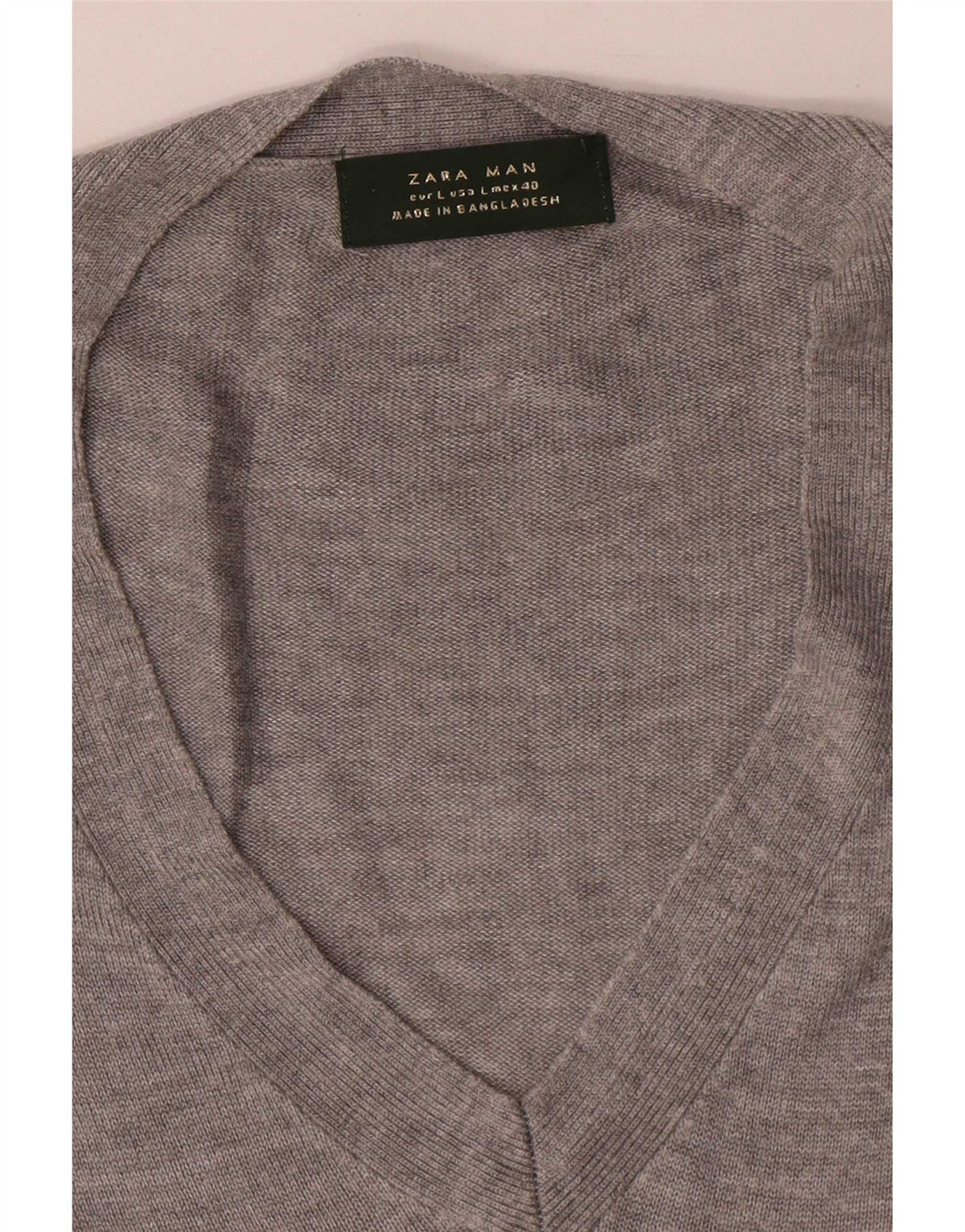 Zara T-Shirt Homme Top Large Gris Moucheté